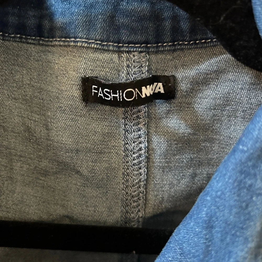 Fashion Nova Blue Denim Romper - Picture 2 of 4